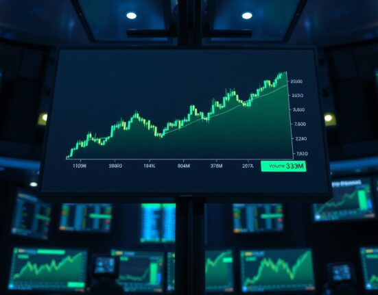 Trading screen showing Robinhood Chain DEX volume spike of $375 million