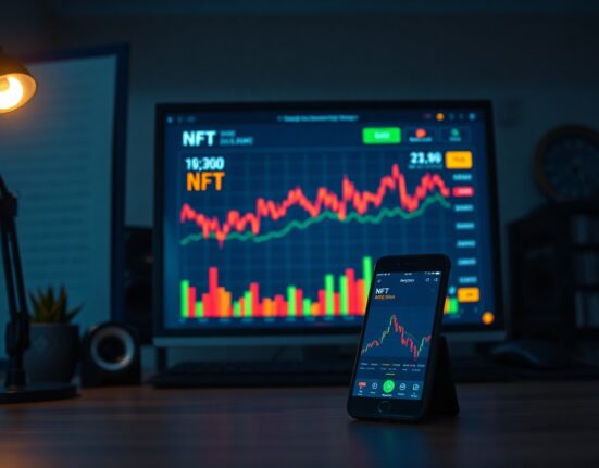 Digital dashboard showing NFT trading volumes on Robinhood Chain and Ethereum