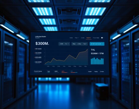 Digital dashboard showing Robinhood Chain stock token assets and trading volume data
