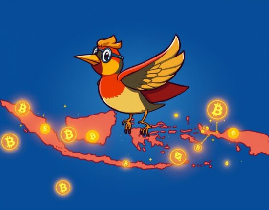 Strategic cartoon of Robinhood's crypto acquisition expanding into the Indonesian market.