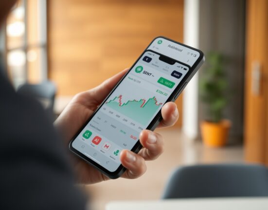 Robinhood app interface showing SENT token trading screen on a smartphone