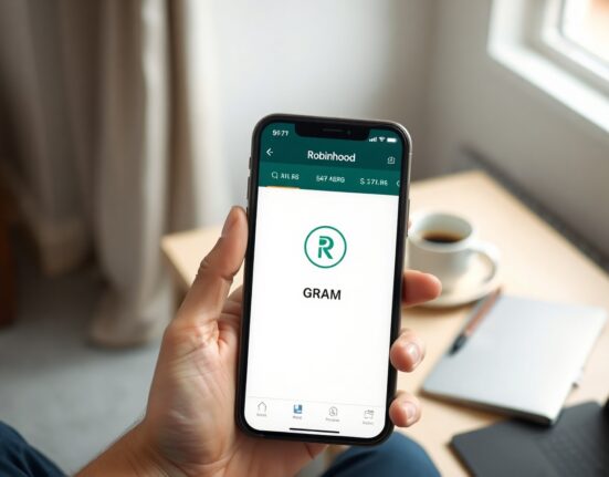 Robinhood app interface on a smartphone showing GRAM token trading screen