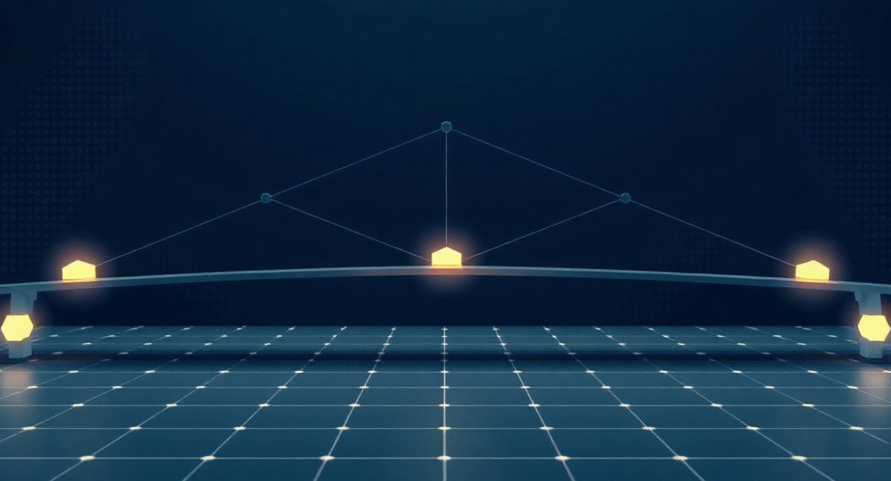 Digital bridge connecting blockchain networks representing the new OTL finance standard