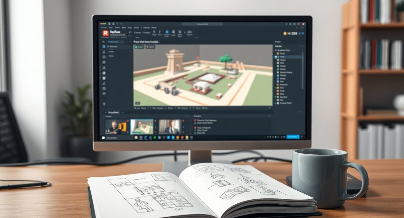 Roblox AI assistant tools in action for collaborative game development planning and creation.