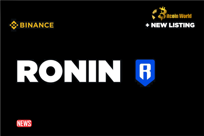 What? Ronin (RON) Plunged Nearly 30% After Binance Listing