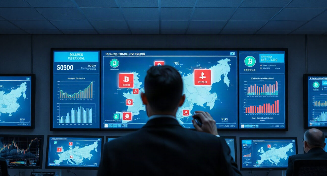 Security analyst monitoring cryptocurrency wallet blacklist in Russia