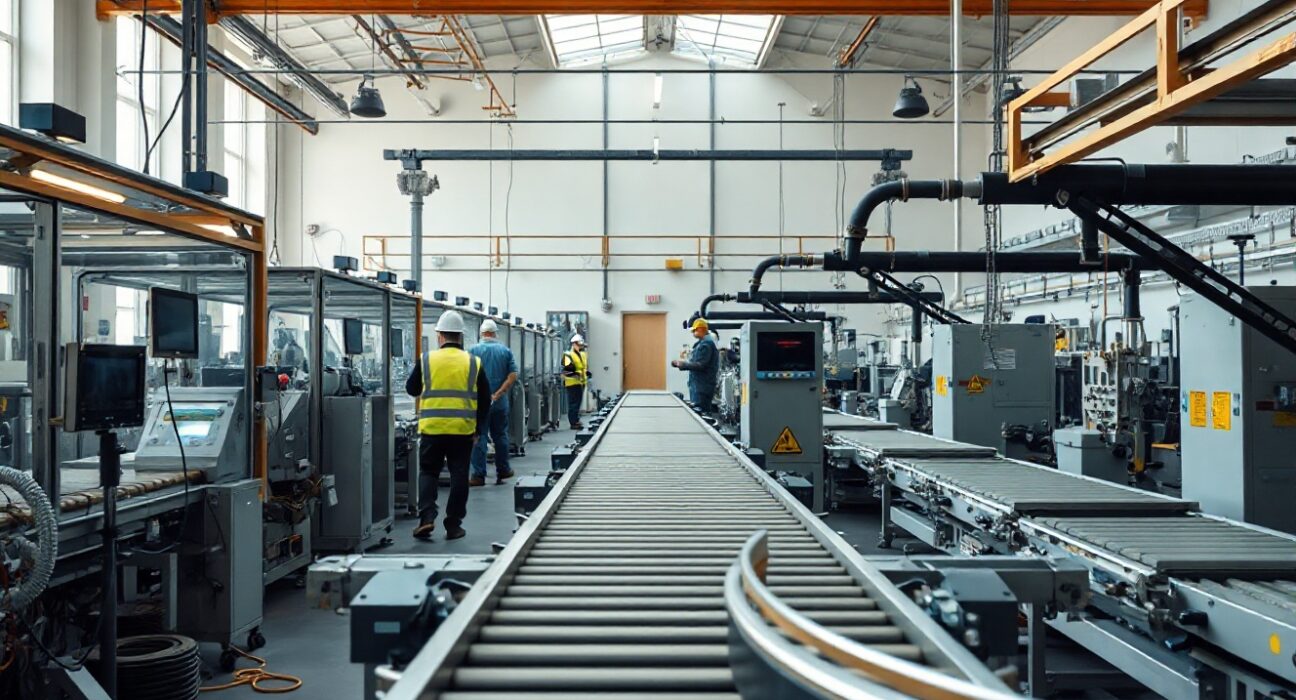 Inside a Russian manufacturing plant with workers monitoring production lines