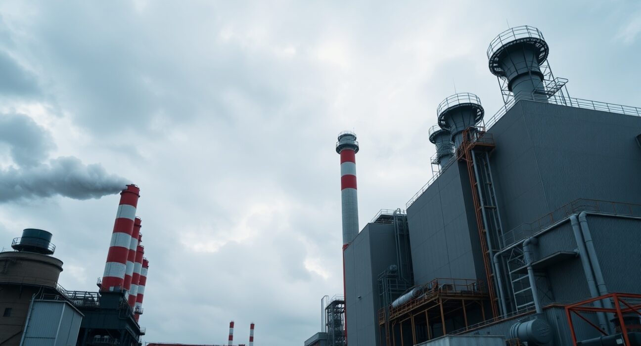 Industrial factory complex in Russia, representing producer price inflation.