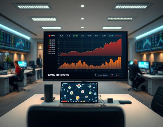 Financial dashboard showing rising RWA deposits in DeFi