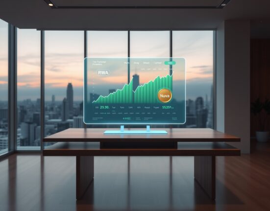 RWA yield platform Nuva seed funding dashboard with digital tokens and charts