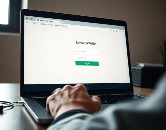 A user encountering a phishing attack on the seized Samourai Wallet domain, highlighting cryptocurrency security risks.