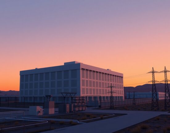 Large-scale data center facility highlighting the infrastructure targeted by proposed Sanders and AOC legislation.