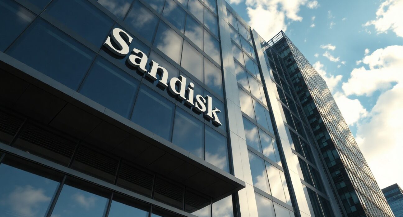 Sandisk headquarters building on a clear day, representing the company's Q4 earnings performance.