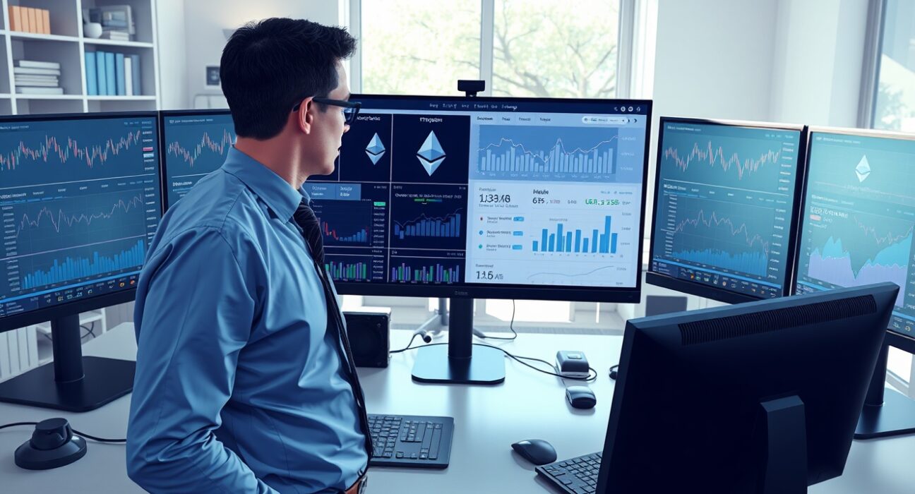 Professional analyst reviewing Santiment's Ethereum on-chain data showing retail investor sell-off patterns