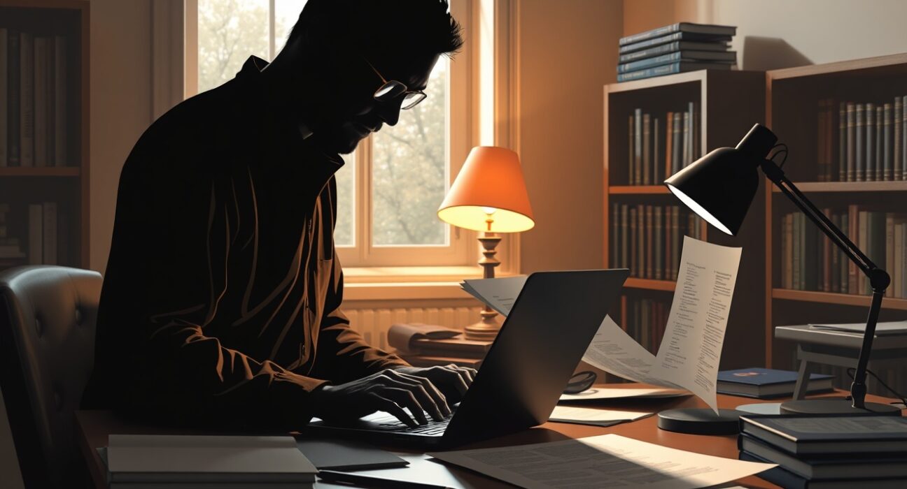 Illustration representing the two-cryptographer theory of Satoshi Nakamoto's identity from the new documentary.