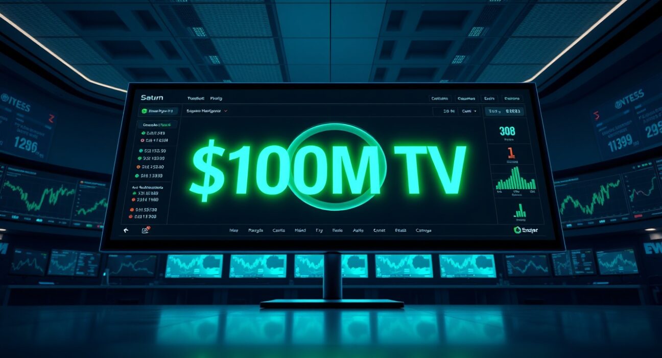 Saturn TVL surpasses $100M milestone displayed on a DeFi dashboard in a modern newsroom