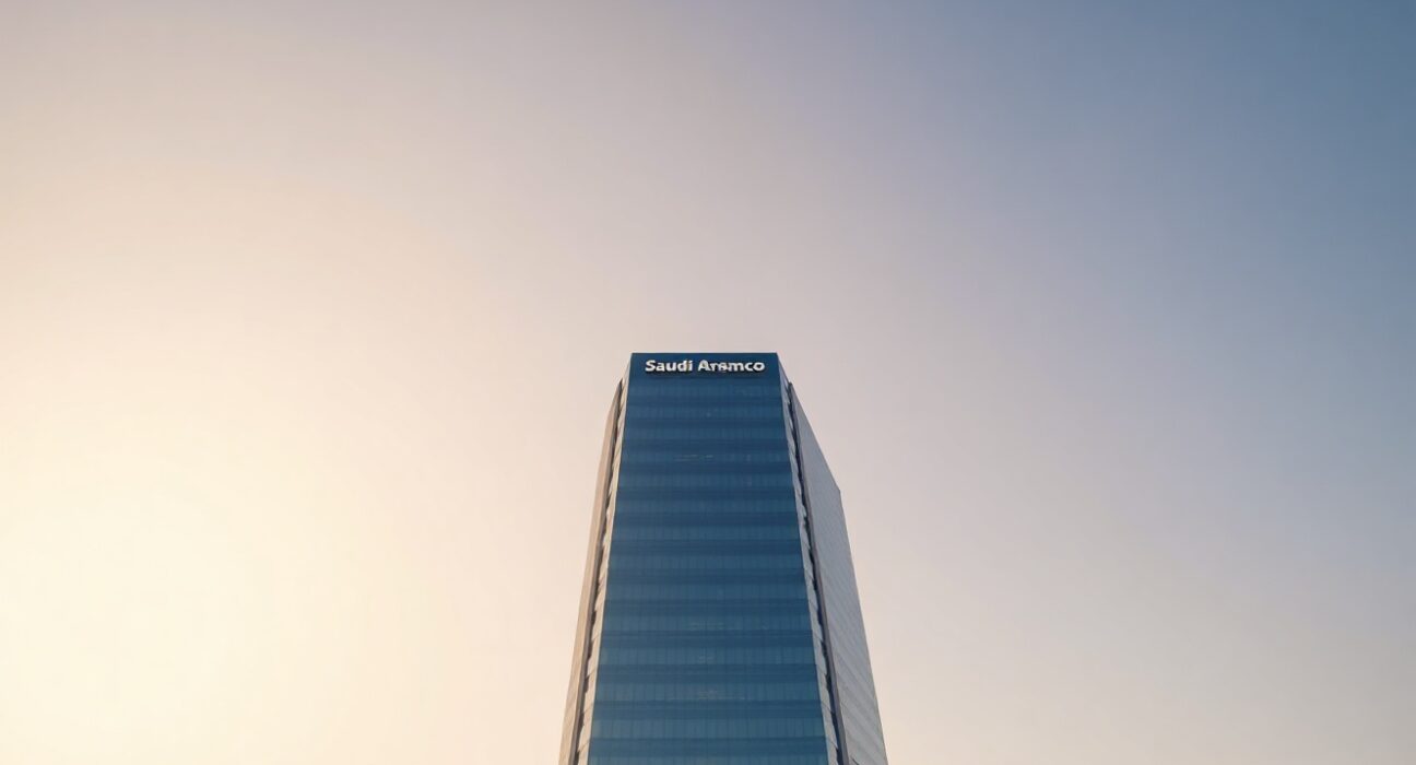 Saudi Aramco headquarters in Dhahran under clear sky