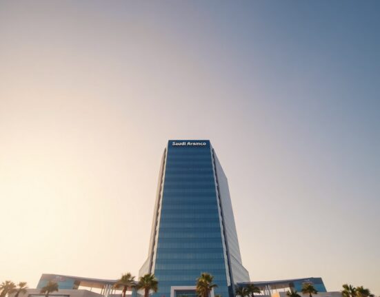Saudi Aramco headquarters in Dhahran under clear sky