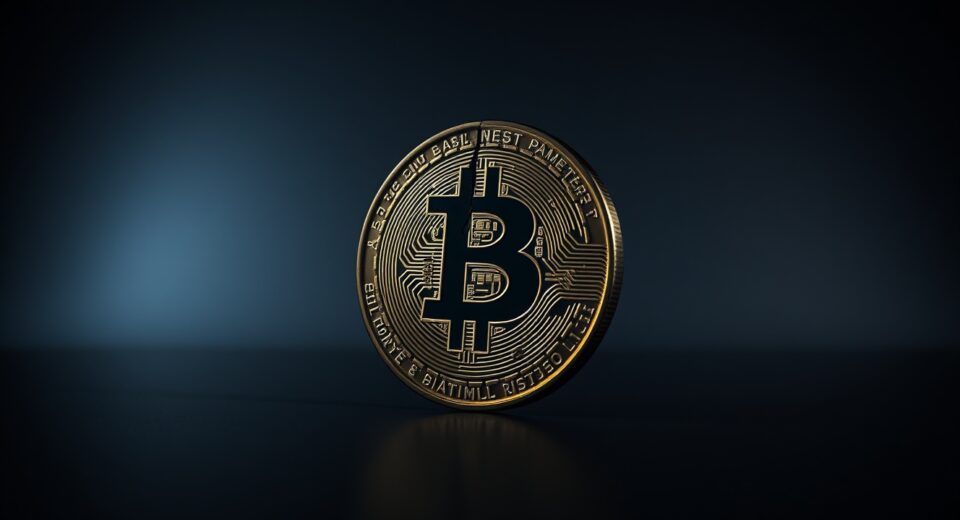 Bitcoin coin with a crack symbolizing internal network risk and governance conflict