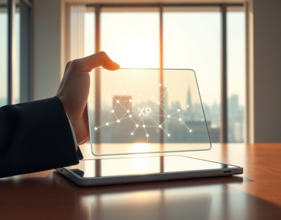 SBI Ripple Asia's new XRPL-based token issuance system visualized on a tablet in a modern financial setting.