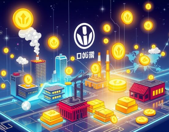 Cartoon illustration showing a digital interface for a new tokenized stock trading platform, symbolizing global financial innovation.