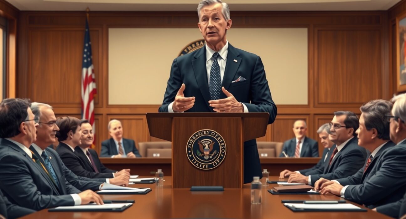 US Treasury Secretary Scott Bessent addresses international counterparts about US economic policy in Washington D.C.