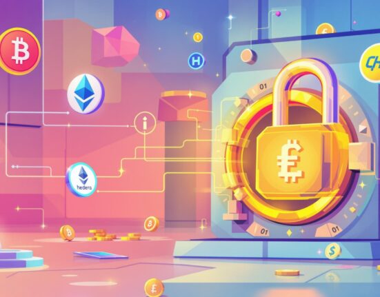 A cartoon illustration showing a secure digital vault representing SEALSQ's strategic post-quantum cryptography investment.