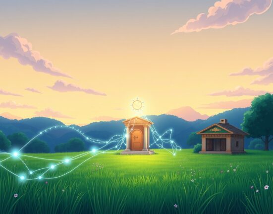 Conceptual representation of the approved Chainlink ETF bridging decentralized oracles with traditional finance.