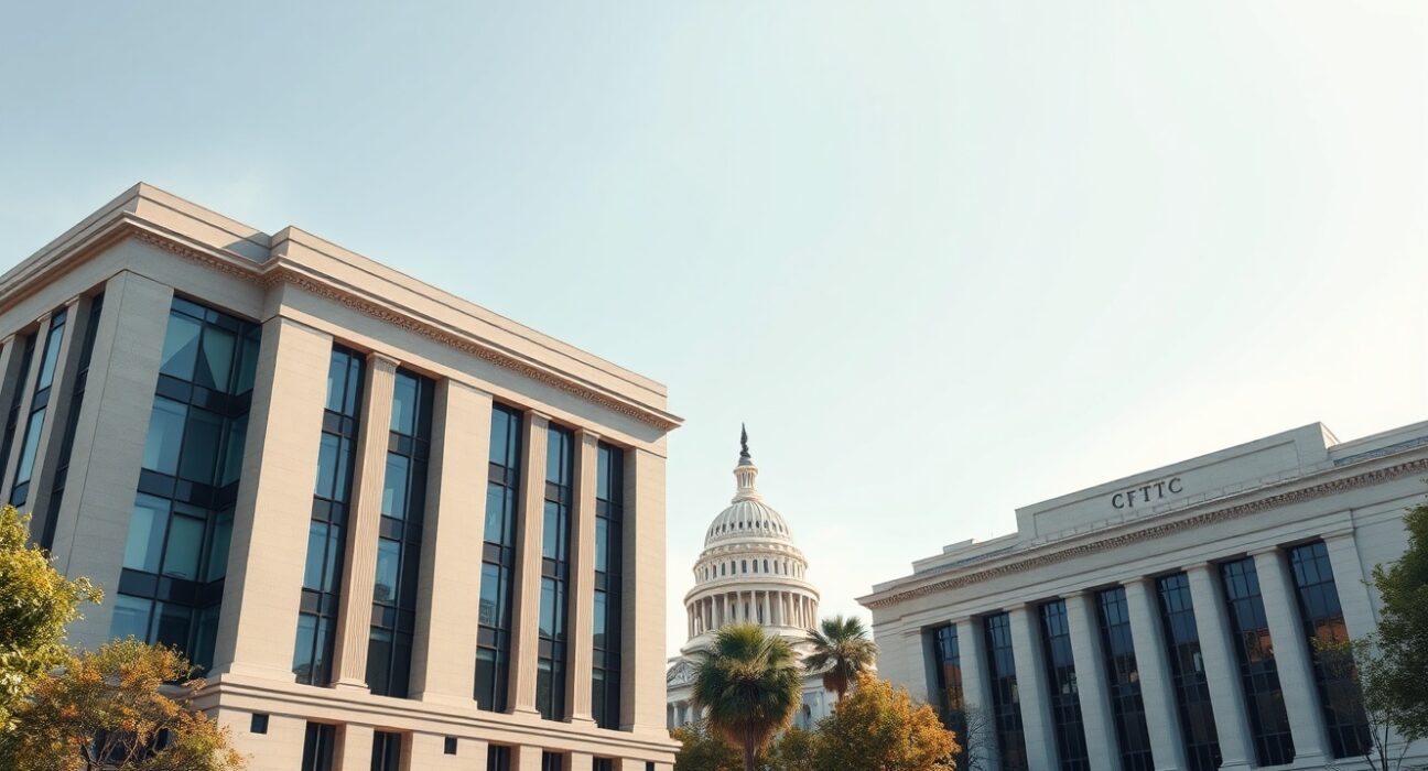 SEC and CFTC buildings in Washington D.C. representing regulatory collaboration for cryptocurrency