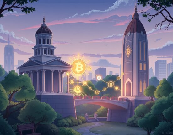 Illustration of SEC and CFTC cooperation for cryptocurrency regulation and digital asset oversight.