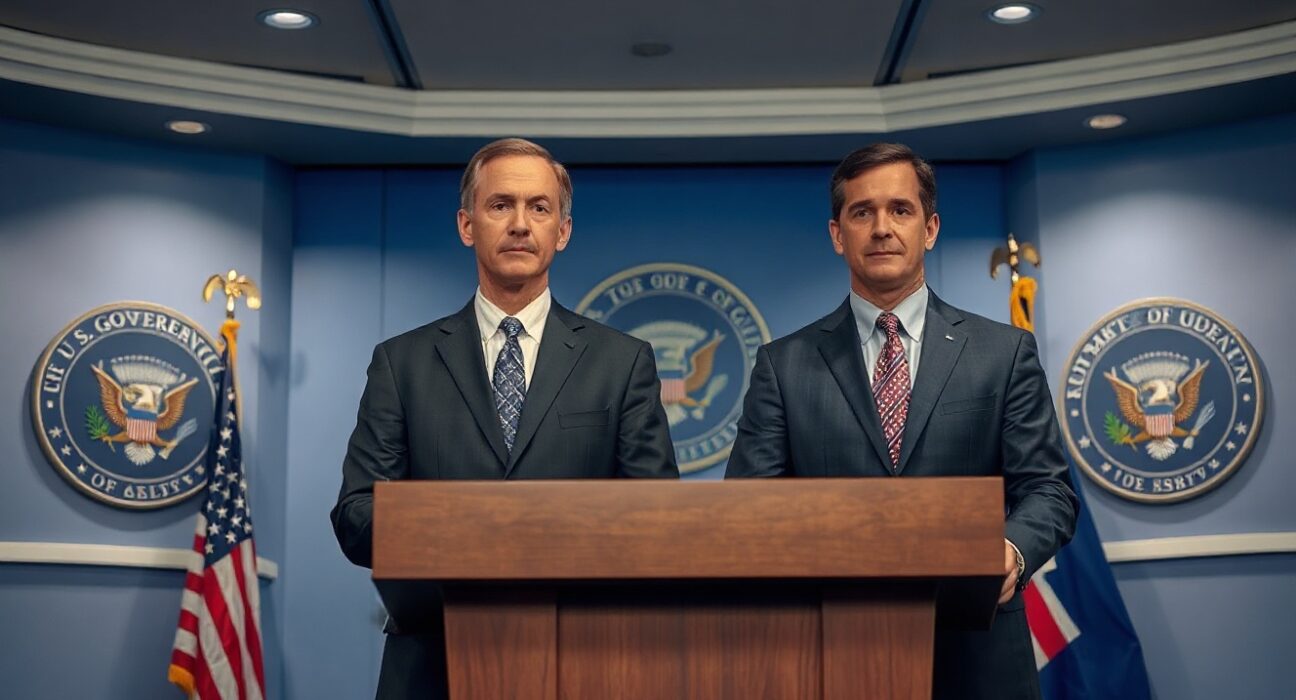 SEC and CFTC officials at a press conference announcing joint regulatory framework for security token trading