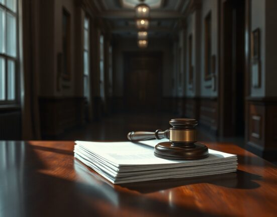 Federal courthouse and legal documents representing SEC and CFTC lawsuit against Goliath Ventures