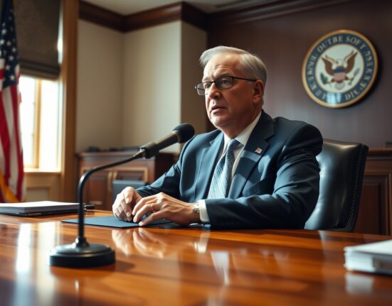 SEC Chairman Paul Atkins speaking in a formal office setting during a Fox Business interview.