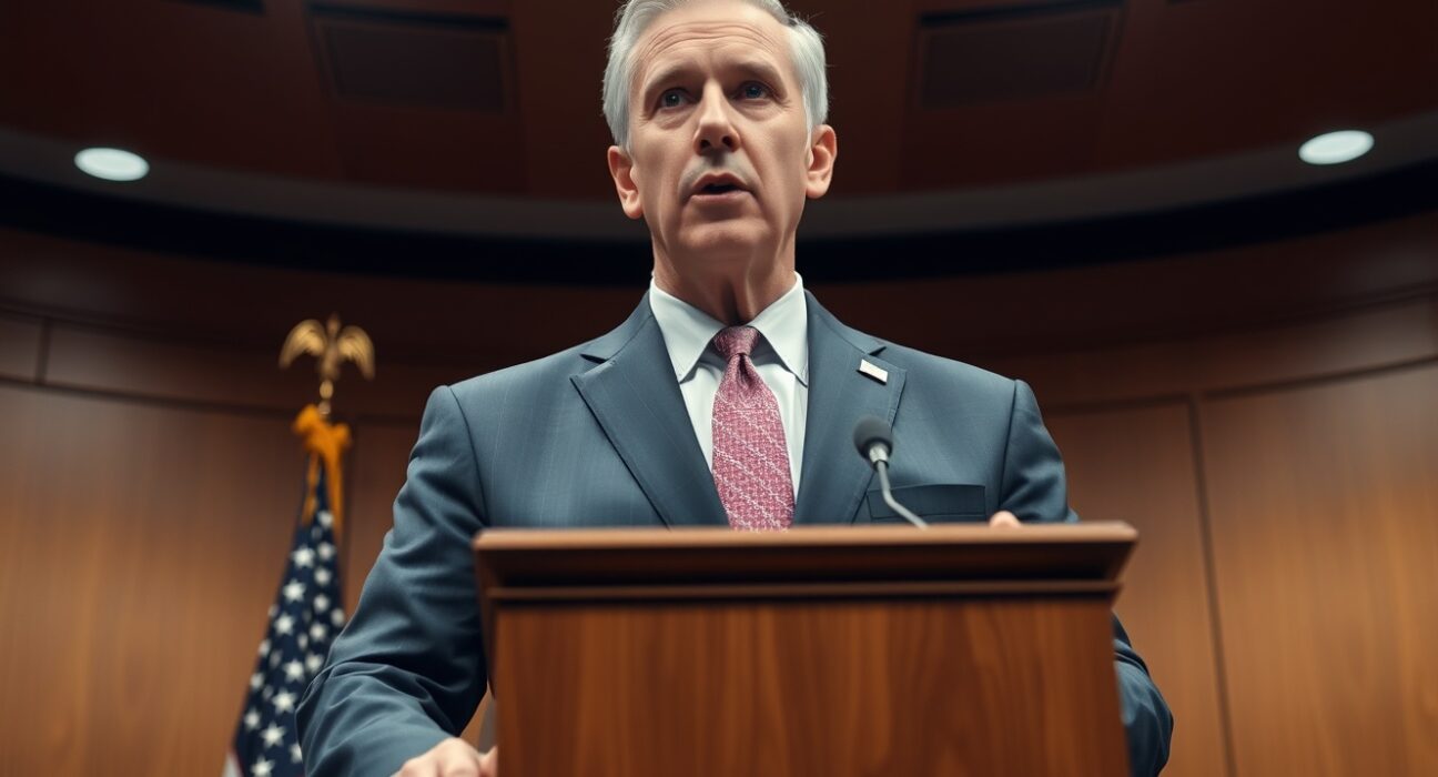 SEC Chairman Paul Atkins calls for clear cryptocurrency regulations during official remarks.