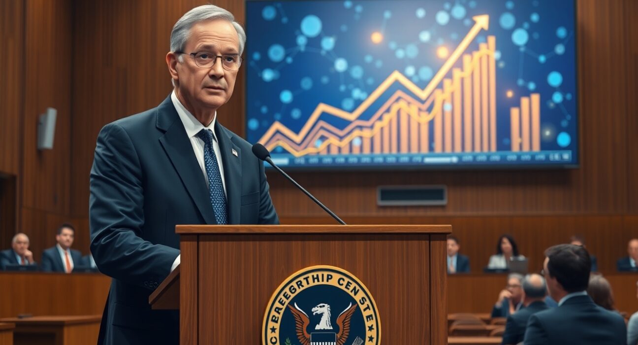 SEC Chairman Paul Atkins speaks at a hearing about cryptocurrency strengthening the U.S. economy