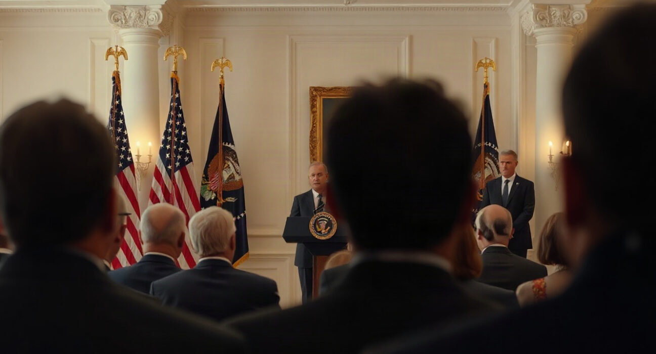 SEC Chairman Paul Atkins speaking at a White House technology event
