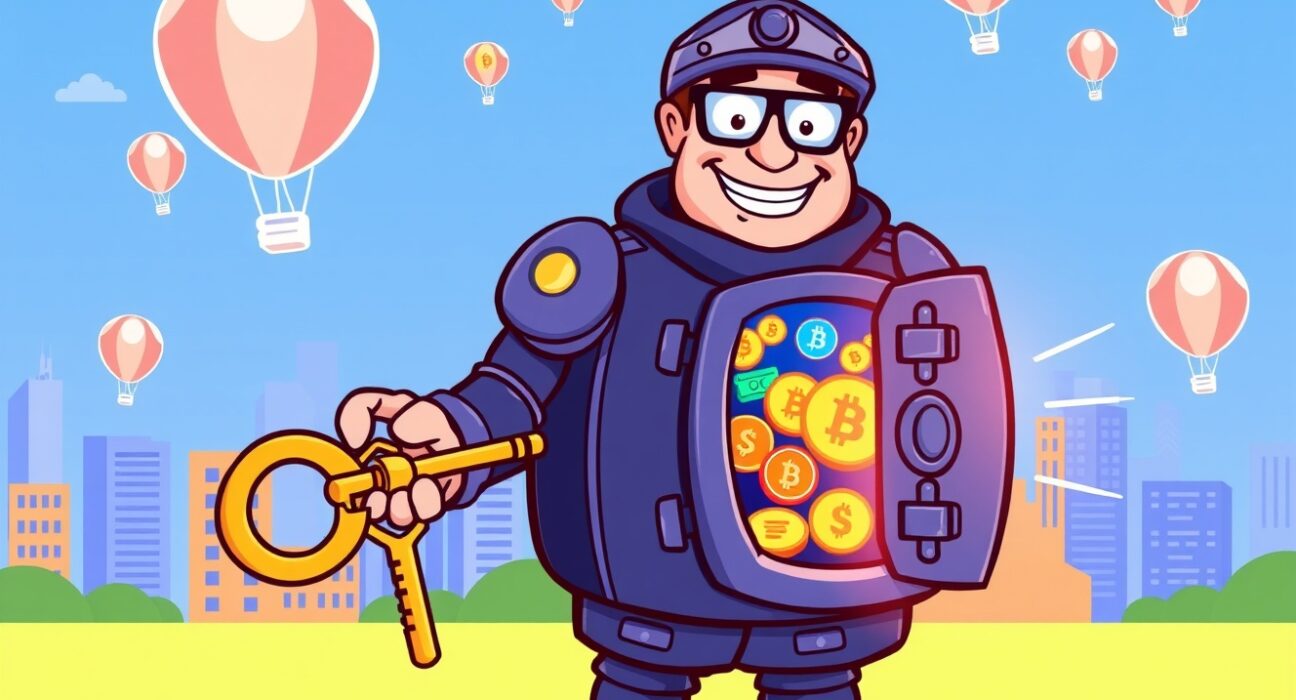 SEC crypto innovation exemption unlocking a digital vault of cryptocurrency potential.