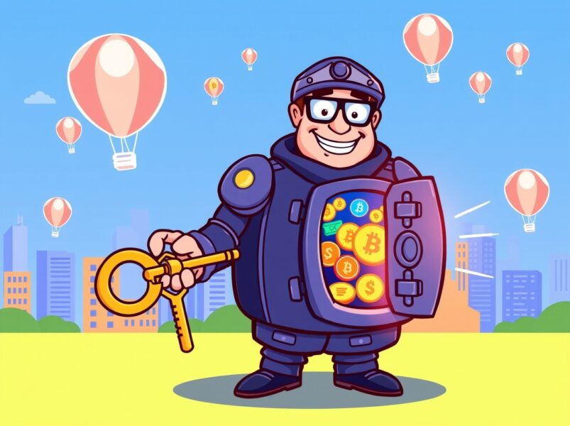 SEC crypto innovation exemption unlocking a digital vault of cryptocurrency potential.