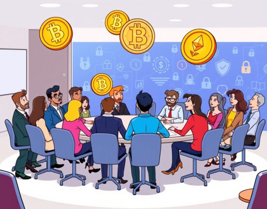 SEC crypto task force discussing privacy and cryptocurrency regulations in a vibrant meeting