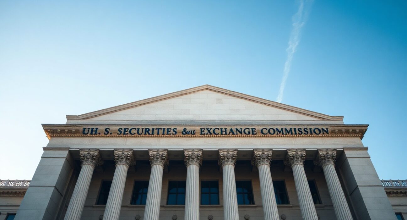 SEC headquarters building in Washington, D.C., under a clear sky