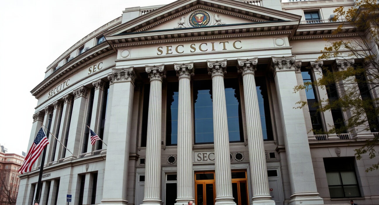 SEC headquarters building in Washington, D.C., symbolizing regulatory action on digital asset custody rules.