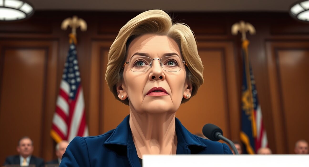 Senator Elizabeth Warren addressing SEC enforcement decline allegations during congressional hearing
