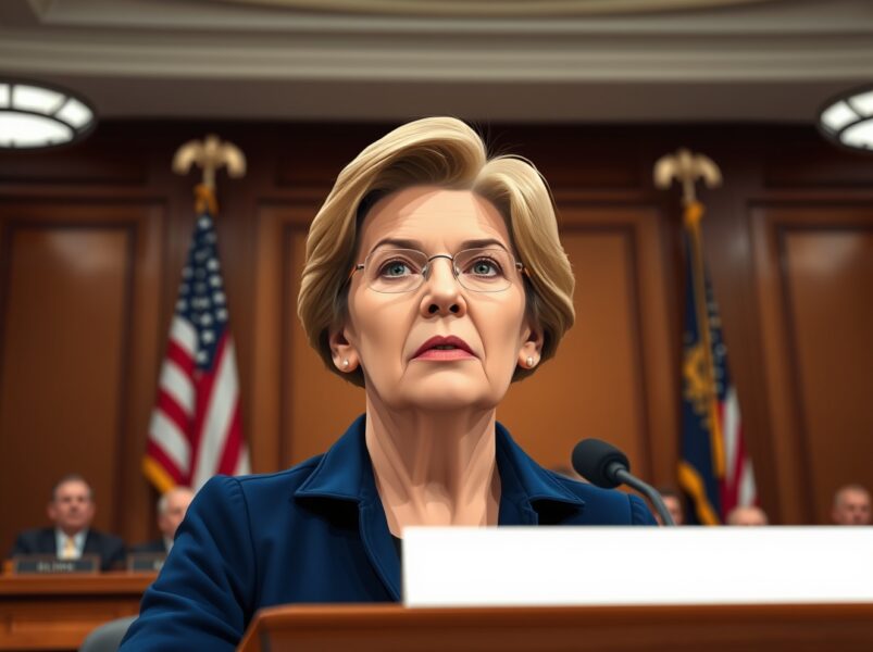 Senator Elizabeth Warren addressing SEC enforcement decline allegations during congressional hearing