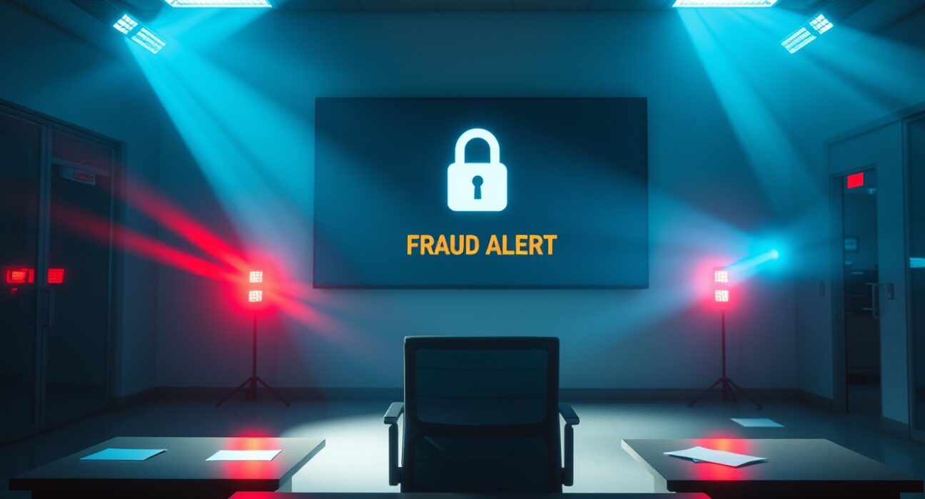 SEC investigation into NanoBit crypto fraud scheme with digital alert screen