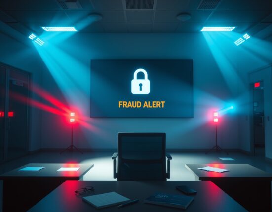SEC investigation into NanoBit crypto fraud scheme with digital alert screen