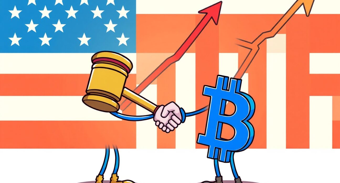 A symbolic cartoon of the SEC investigation into Ondo Finance concluding positively, representing regulatory clarity for crypto.