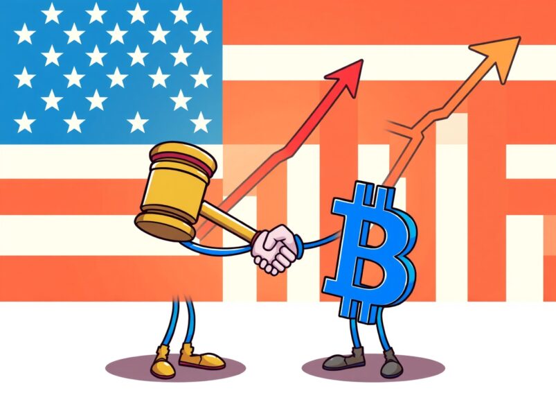 A symbolic cartoon of the SEC investigation into Ondo Finance concluding positively, representing regulatory clarity for crypto.