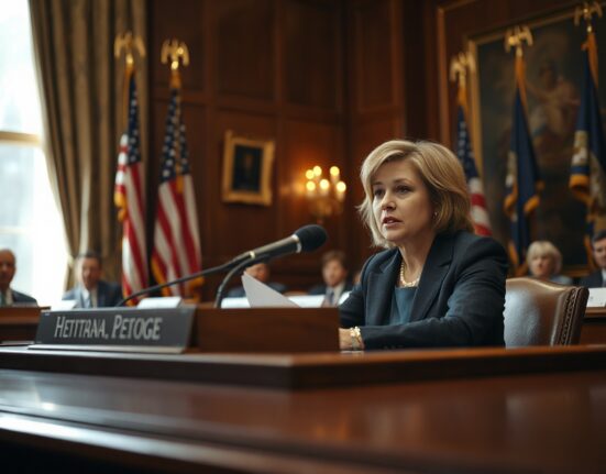 SEC Commissioner Hester Peirce speaking at a hearing, expressing optimism about crypto regulatory reform.