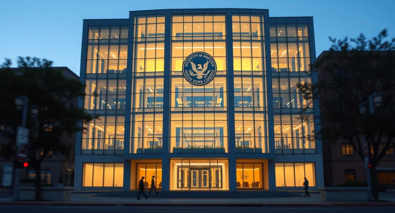 SEC headquarters building representing potential regulatory change to quarterly reporting requirements in 2025.