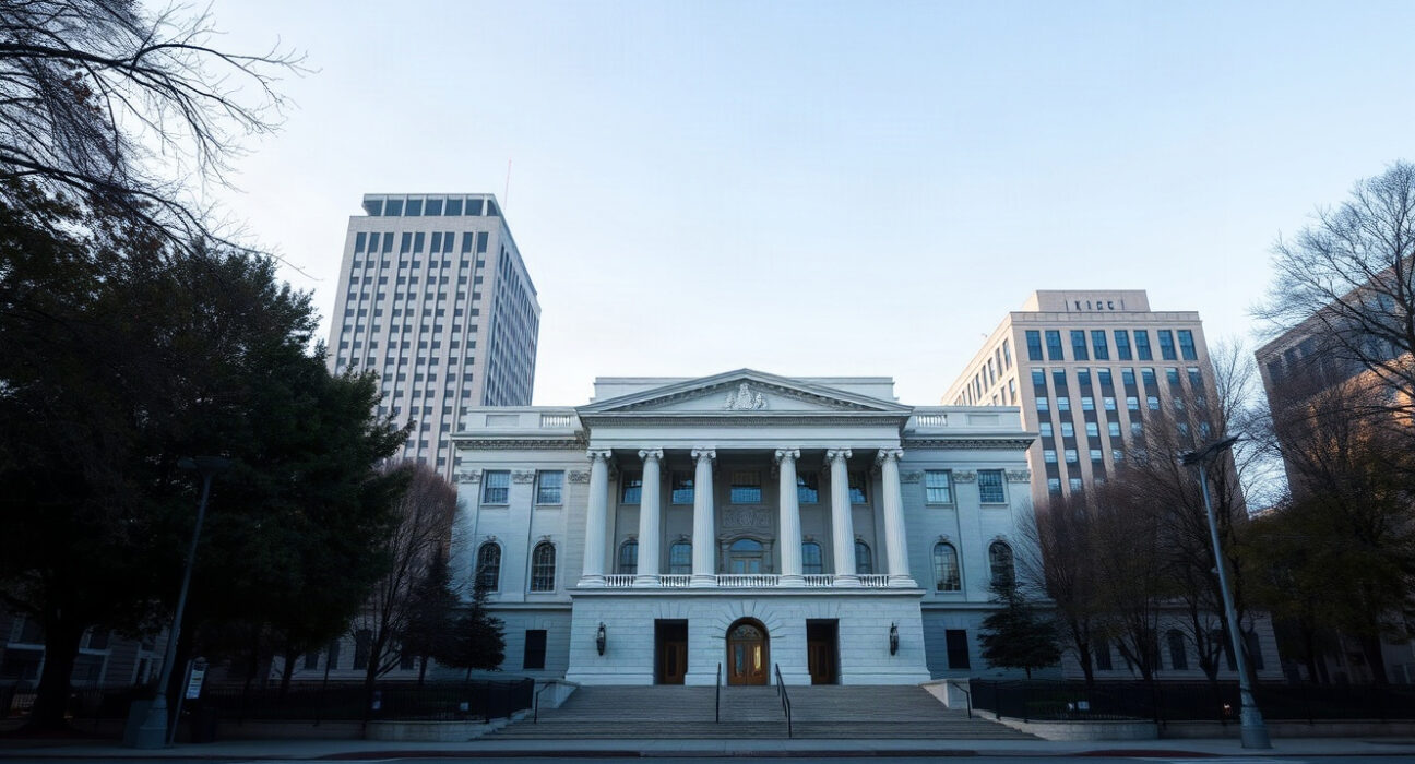 SEC headquarters building in Washington, D.C., under a clear sky, representing the agency's new crypto regulation proposal.